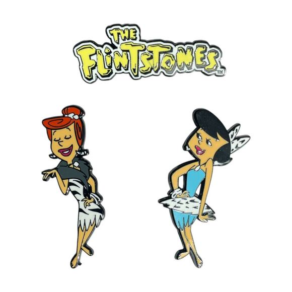Unique Vintage X Smak Parlor The Flintstones Wilma & Betty Pin Set of Three - Picture 2 of 2